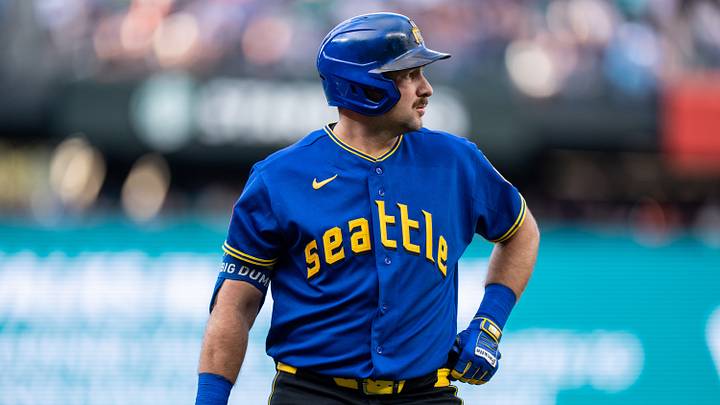 Jul 17, 2026; Seattle, Washington, USA; Seattle Mariners second baseman Cal Raleigh (29) is pictured during a game against the San Francisco Giants at T-Mobile Park. Mandatory Credit: Stephen Brashear-Imagn Images Jul 17, 2026; Seattle, Washington, USA; Seattle Mariners second baseman Cal Raleigh (29) is pictured during a game against the San Francisco Giants at T-Mobile Park. Mandatory Credit: Stephen Brashear-Imagn Images