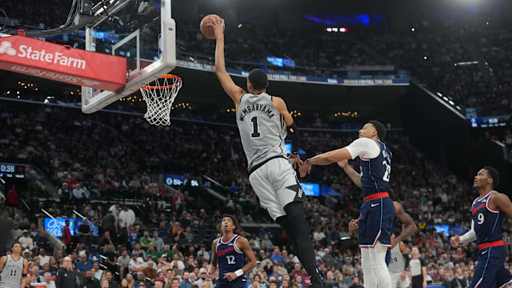 Victor Wembanyama (1) has taken San Antonio to new heights this season.