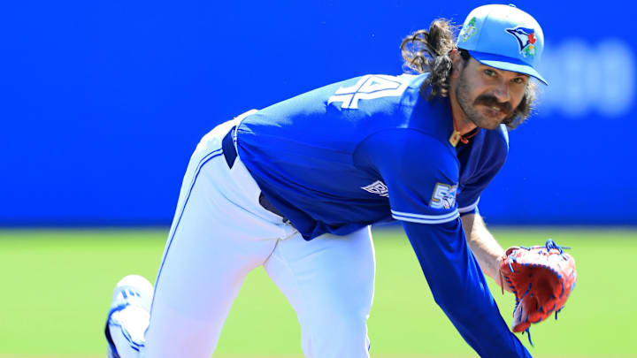 Dylan Cease pitching in spring training. 