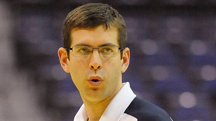 Mar 16, 2011; Washington, DC, USA; Butler Bulldogs head coach Brad Stevens at practice the day before the second round of the 2011 NCAA men's basketball tournament at the Verizon Center. Mandatory Credit: Brad Mills-USA TODAY Sports
