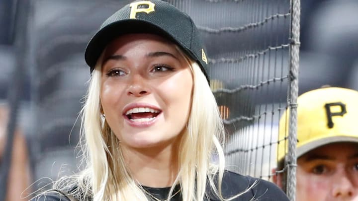 Louisiana State University former gymnast Livvy Dunne signs autographs after a Pittsburgh Pirates game. Louisiana State University former gymnast Livvy Dunne signs autographs after a Pittsburgh Pirates game.