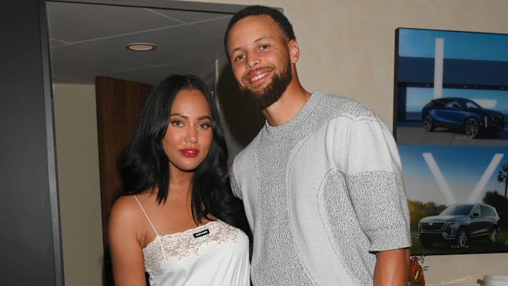 Ayesha Curry and husband Stephen Curry of the Golden State Warriors pose at the 2025 US Open in Flushing Meadows, New York. Ayesha Curry and husband Stephen Curry of the Golden State Warriors pose at the 2025 US Open in Flushing Meadows, New York.