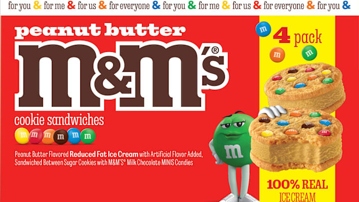 M&M'S Peanut Butter Ice Cream Cookie Sandwich. Image courtesy M&M'S