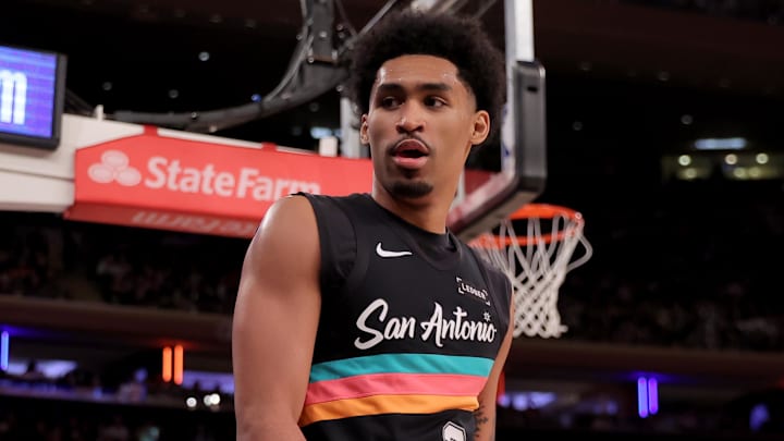 Mar 1, 2026; New York, New York, USA; San Antonio Spurs guard Dylan Harper (2) during the third quarter against the New York Knicks at Madison Square Garden. Mandatory Credit: Brad Penner-Imagn Images Mar 1, 2026; New York, New York, USA; San Antonio Spurs guard Dylan Harper (2) during the third quarter against the New York Knicks at Madison Square Garden. Mandatory Credit: Brad Penner-Imagn Images