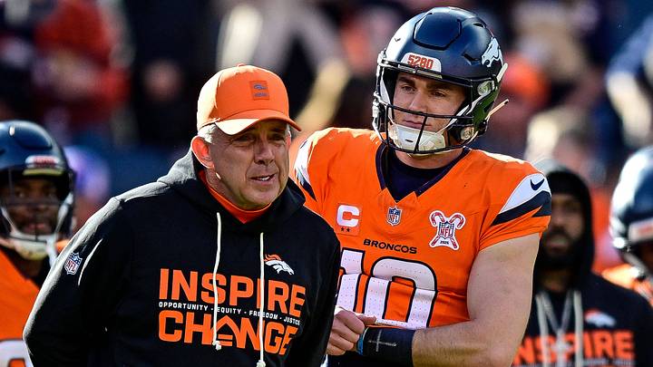DENVER, CO - DECEMBER 21: Denver Broncos head coach Sean Payton and quarterback Bo Nix (10) have a word before a game between the Jacksonville Jaguars and the Denver Broncos at Empower Field at Mile High on December 21, 2025 in Denver, Colorado. DENVER, CO - DECEMBER 21: Denver Broncos head coach Sean Payton and quarterback Bo Nix (10) have a word before a game between the Jacksonville Jaguars and the Denver Broncos at Empower Field at Mile High on December 21, 2025 in Denver, Colorado.