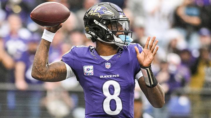 Baltimore Ravens quarterback Lamar Jackson (8) drops back to pass during the first half against the Tennessee Titans at M&T Bank Stadium. Mandatory Credit: Tommy Gilligan-Imagn Images