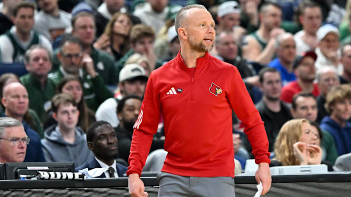Mar 21, 2026; Buffalo, NY, USA; Louisville Cardinals head coach Pat Kelsey.
