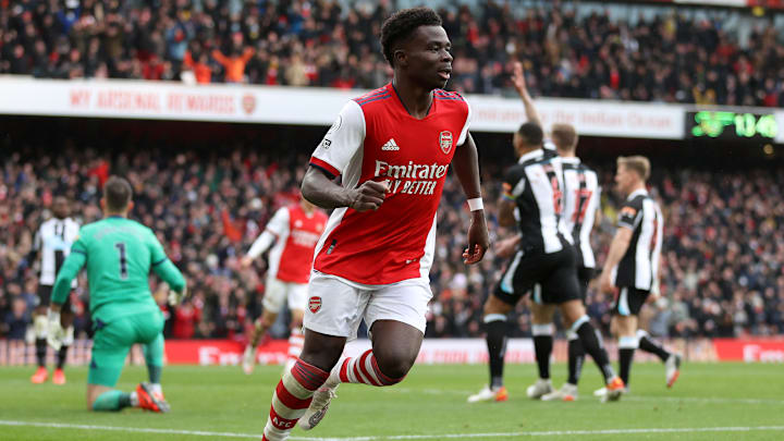 Bukayo Saka erzielte in der 56. Minute die Führung gegen Newcastle United. 