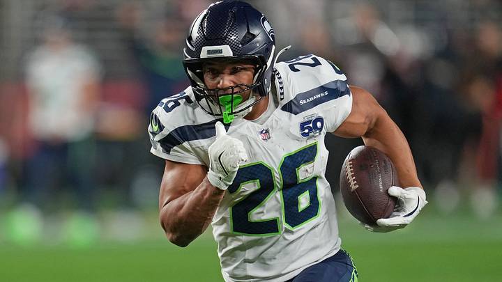 Jan 3, 2026; Santa Clara, California, USA; Seattle Seahawks running back Zach Charbonnet (26) rushes the ball against the San Francisco 49ers during the first half at Levi's Stadium. Mandatory Credit: Neville E. Guard-Imagn Images Jan 3, 2026; Santa Clara, California, USA; Seattle Seahawks running back Zach Charbonnet (26) rushes the ball against the San Francisco 49ers during the first half at Levi's Stadium. Mandatory Credit: Neville E. Guard-Imagn Images