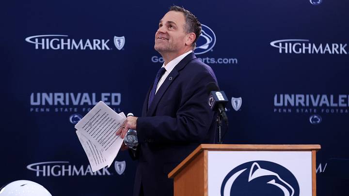 Penn State Athletic Director Pat Kraft looks up in the Beaver Stadium media room as Matt Campbell is announced as the new head football coach. Penn State Athletic Director Pat Kraft looks up in the Beaver Stadium media room as Matt Campbell is announced as the new head football coach.
