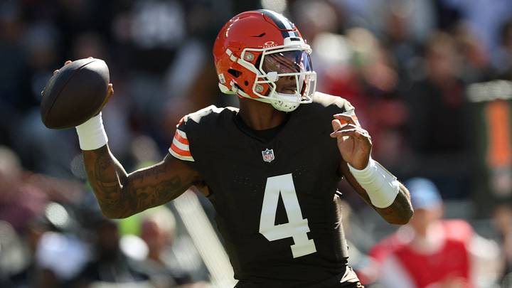 Oct 18, 2026; Cleveland, Ohio, USA; Cleveland Browns quarterback Deshaun Watson (4) attempts a pass in the first quarter against the Baltimore Ravens at Huntington Bank Field. Mandatory Credit: Scott Galvin-Imagn Images Oct 18, 2026; Cleveland, Ohio, USA; Cleveland Browns quarterback Deshaun Watson (4) attempts a pass in the first quarter against the Baltimore Ravens at Huntington Bank Field. Mandatory Credit: Scott Galvin-Imagn Images