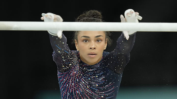 Jul 25, 2024; Paris, France; Hezly Rivera during a practice session before the Paris 2024 Olympic Summer Games at Bercy Arena. 