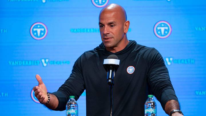 Tennessee Titans coach Robert Saleh speaks with the media before the Titans Rookie Camp Day 1 at Vanderbilt Health Football Center in Nashville, Tenn., Friday, May 1, 2026. Tennessee Titans coach Robert Saleh speaks with the media before the Titans Rookie Camp Day 1 at Vanderbilt Health Football Center in Nashville, Tenn., Friday, May 1, 2026.