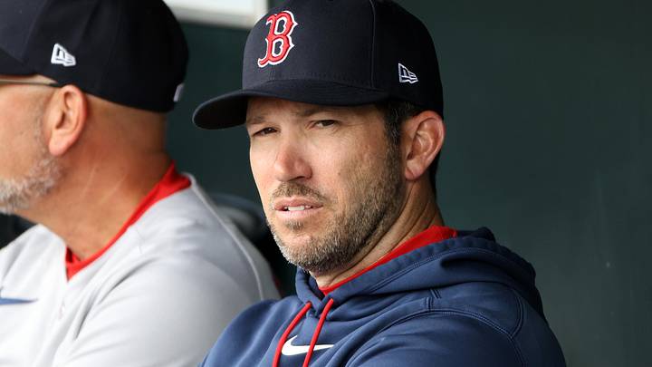 Apr 26, 2026; Baltimore, Maryland, USA; Boston Red Sox Interim Manager Chad Tracy looks on before a game against the Baltimore Orioles at Oriole Park at Camden Yards. Mandatory Credit: Daniel Kucin Jr.-Imagn Images