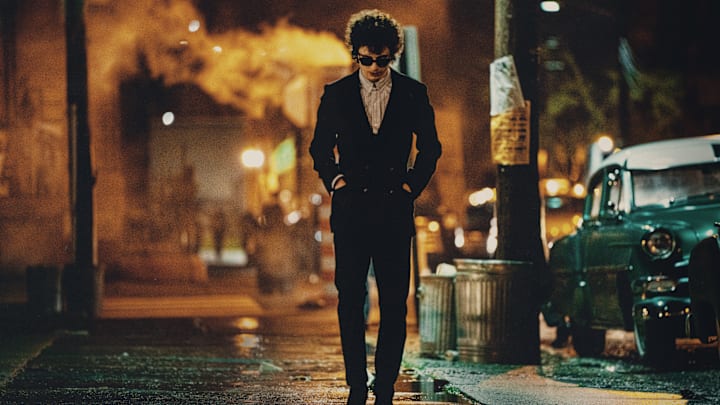 Timothée Chalamet in A COMPLETE UNKNOWN. Photo by Macall Polay, Courtesy of Searchlight Pictures. © 2024 Searchlight Pictures All Rights Reserved.