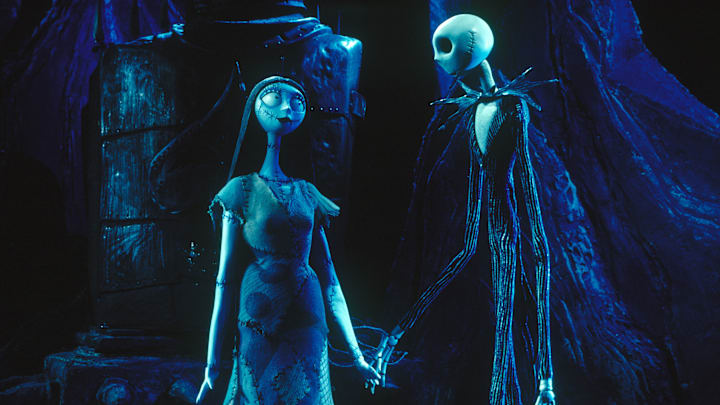 Sally and Jack Skellington in 'The Nightmare Before Christmas' (1993).