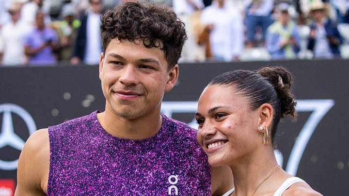 Tennis star Ben Shelton poses for a photo with girlfriend and NWSL star Trinity Rodman. Tennis star Ben Shelton poses for a photo with girlfriend and NWSL star Trinity Rodman.