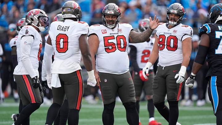 Dec 21, 2025; Charlotte, North Carolina, USA; Tampa Bay Buccaneers defensive tackle Vita Vea (50) during the second half against the Carolina Panthers at Bank of America Stadium. Mandatory Credit: Jim Dedmon-Imagn Images Dec 21, 2025; Charlotte, North Carolina, USA; Tampa Bay Buccaneers defensive tackle Vita Vea (50) during the second half against the Carolina Panthers at Bank of America Stadium. Mandatory Credit: Jim Dedmon-Imagn Images