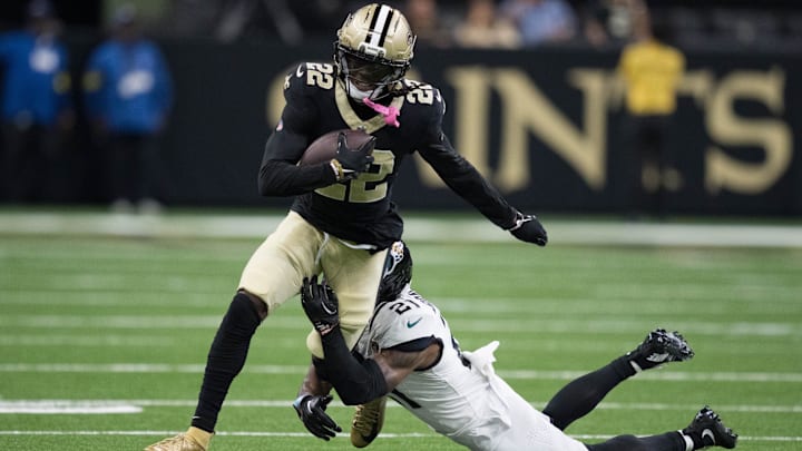 Aug 17, 2025; New Orleans, Louisiana, USA; New Orleans Saints wide receiver Rashid Shaheed (22) makes a reception against Jacksonville Jaguars cornerback Christian Braswell (21) during the first half against the New Orleans Saints at Caesars Superdome. Mandatory Credit: Matthew Hinton-Imagn Images Aug 17, 2025; New Orleans, Louisiana, USA; New Orleans Saints wide receiver Rashid Shaheed (22) makes a reception against Jacksonville Jaguars cornerback Christian Braswell (21) during the first half against the New Orleans Saints at Caesars Superdome. Mandatory Credit: Matthew Hinton-Imagn Images