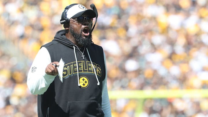 Sep 14, 2025; Pittsburgh, Pennsylvania, USA; Pittsburgh Steelers head coach Mike Tomlin reacts on the sidelines against the Seattle Seahawks during the second quarter at Acrisure Stadium. Mandatory Credit: Charles LeClaire-Imagn Images Sep 14, 2025; Pittsburgh, Pennsylvania, USA; Pittsburgh Steelers head coach Mike Tomlin reacts on the sidelines against the Seattle Seahawks during the second quarter at Acrisure Stadium. Mandatory Credit: Charles LeClaire-Imagn Images