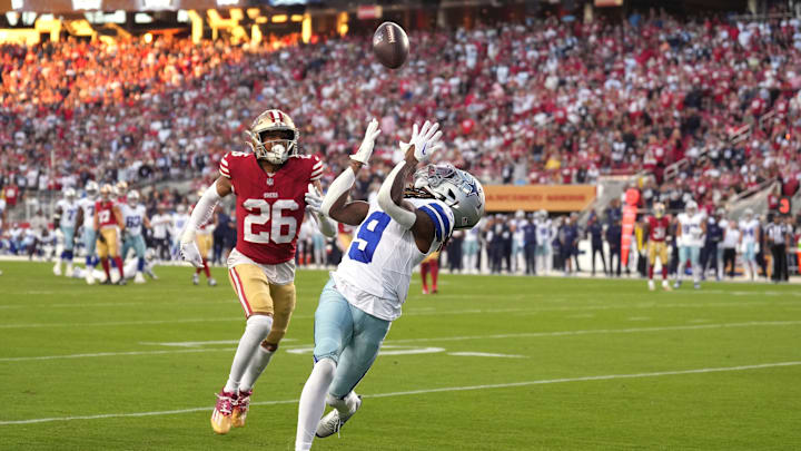 Oct 8, 2023; Santa Clara, California, USA; Dallas Cowboys wide receiver KaVontae Turpin (9) catches