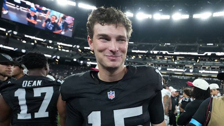 Fernando Mendoza took his first NFL snaps Thursday night, though it remains to be seen how soon he’ll start regular-season games.