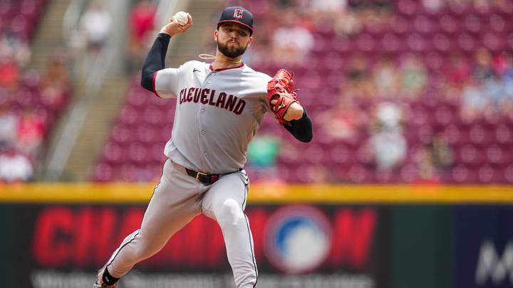 Jul 28, 2026: Cleveland Guardians pitcher Slade Cecconi throws against the Cincinnati Reds in the first inning at Great American Ball Park. Credit: Aaron Doster-Imagn Images Jul 28, 2026: Cleveland Guardians pitcher Slade Cecconi throws against the Cincinnati Reds in the first inning at Great American Ball Park. Credit: Aaron Doster-Imagn Images