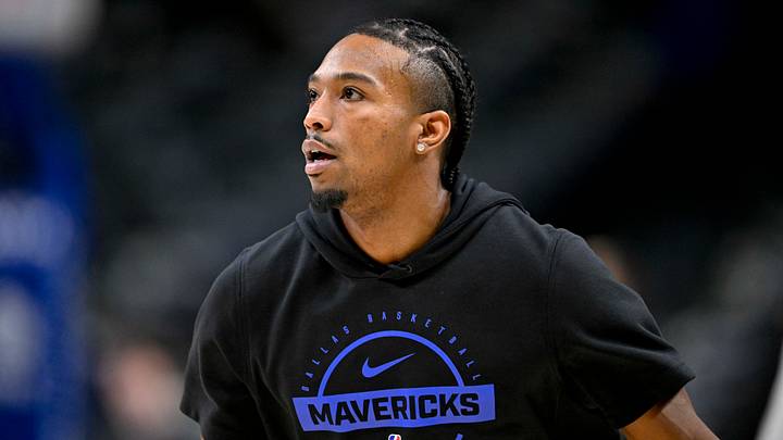 Apr 3, 2026; Dallas, Texas, USA; Dallas Mavericks guard Brandon Williams (10) warms up before the game between the Dallas Mavericks and the Orlando Magic at the American Airlines Center. Mandatory Credit: Jerome Miron-Imagn Images