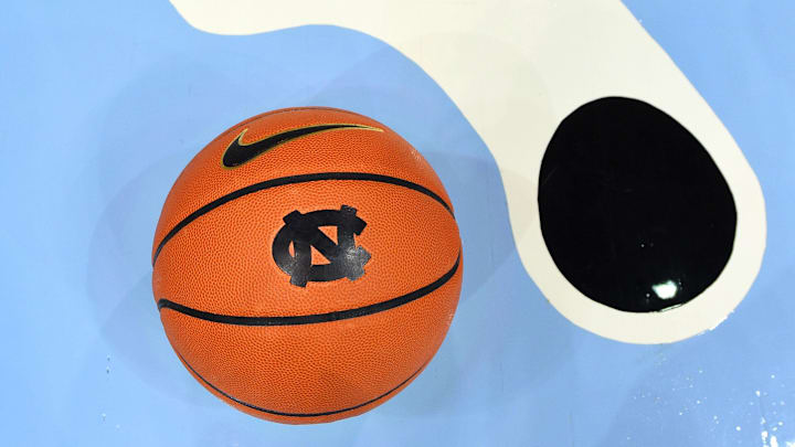 Dec 13, 2022; Chapel Hill, North Carolina, USA; A view of the Heel logo at Dean E. Smith Center. Dec 13, 2022; Chapel Hill, North Carolina, USA; A view of the Heel logo at Dean E. Smith Center.