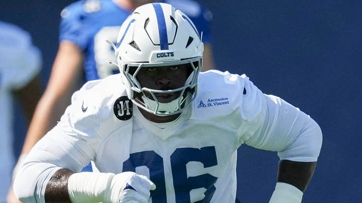Indianapolis Colts defensive tackle Colby Wooden (96) practices during the team’s minicamp Thursday, June 11, 2026, at the Indiana Farm Bureau Football Center in Indianapolis. Indianapolis Colts defensive tackle Colby Wooden (96) practices during the team’s minicamp Thursday, June 11, 2026, at the Indiana Farm Bureau Football Center in Indianapolis.
