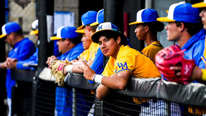 La Mirada baseball player strikes a pose during a game at the 2025 Boras Classic.