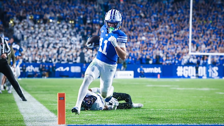 BYU WR Parker Kingston scores a touchdown against TCU