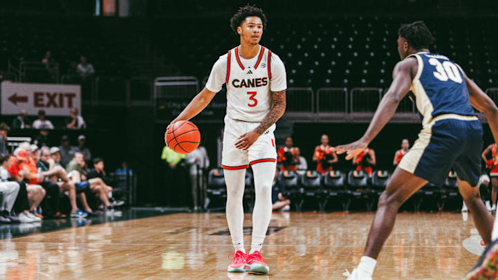 Miami freshman Jalil Bethea (3) playing against Charleston Miami freshman Jalil Bethea (3) playing against Charleston