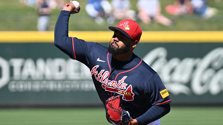 Feb 24, 2026; North Port, Florida, USA; Atlanta Braves starting pitcher Reynaldo Lopez (40) throws a pitch in the second inning against the Detroit Tigers during spring training at CoolToday Park. Mandatory Credit: Jonathan Dyer-Imagn Images Feb 24, 2026; North Port, Florida, USA; Atlanta Braves starting pitcher Reynaldo Lopez (40) throws a pitch in the second inning against the Detroit Tigers during spring training at CoolToday Park. Mandatory Credit: Jonathan Dyer-Imagn Images