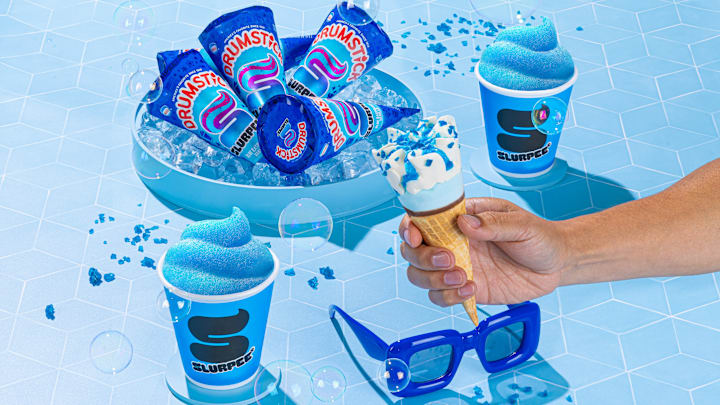 Drumstick Slurpee Blue Raspberry Vanilla Cone for summer
