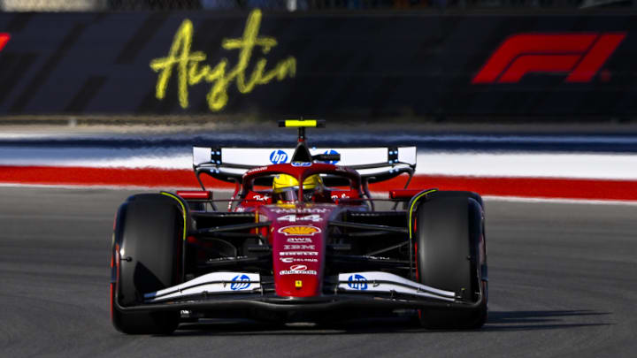 Oct 18, 2025; Austin, TX, USA; Scuderia Ferrari driver Lewis Hamilton (44) of Team Great Britain drives during the qualifying session for the 2025 US Grand Prix Sprint race at Circuit of The Americas Austin. Mandatory Credit: Jerome Miron-Imagn Images Oct 18, 2025; Austin, TX, USA; Scuderia Ferrari driver Lewis Hamilton (44) of Team Great Britain drives during the qualifying session for the 2025 US Grand Prix Sprint race at Circuit of The Americas Austin. Mandatory Credit: Jerome Miron-Imagn Images