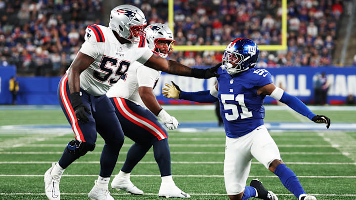 New York Giants defensive end Abdul Carter in the New England Patriots v. New York Giants NFL Preseason game