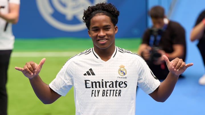 Endrick has been presented to Real Madrid fans Endrick has been presented to Real Madrid fans