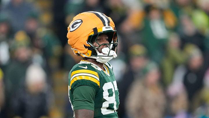 Dec 27, 2025; Green Bay, Wisconsin, USA; Green Bay Packers wide receiver Romeo Doubs (87) looks on during the third quarter against the Baltimore Ravens at Lambeau Field. Mandatory Credit: Kayla Wolf-Imagn Images Dec 27, 2025; Green Bay, Wisconsin, USA; Green Bay Packers wide receiver Romeo Doubs (87) looks on during the third quarter against the Baltimore Ravens at Lambeau Field. Mandatory Credit: Kayla Wolf-Imagn Images