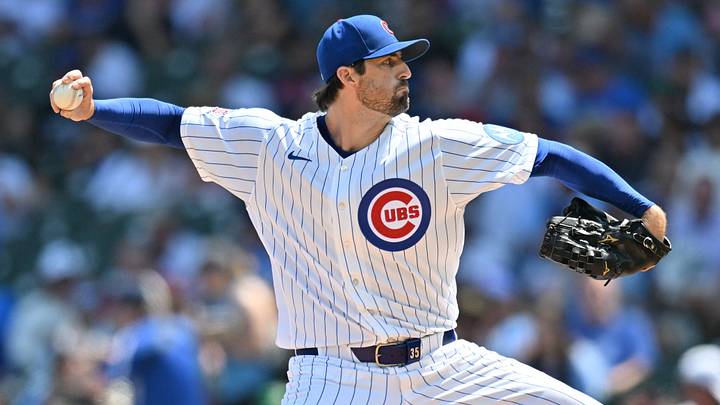 Aug 19, 2026; Chicago, Illinois, USA; Chicago Cubs pitcher Clay Holmes (25) pitches against the Chicago White Sox during the first inning at Wrigley Field. Mandatory Credit: Patrick Gorski-Imagn Images