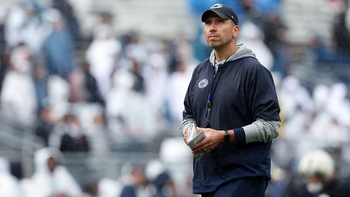 Penn State Nittany Lions coach Matt Campbell looks on from the field during practice at Beaver Stadium. Penn State Nittany Lions coach Matt Campbell looks on from the field during practice at Beaver Stadium.