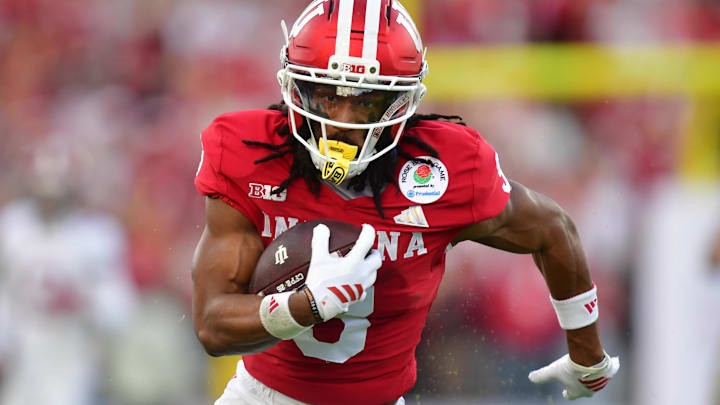 Indiana Hoosiers wide receiver Omar Cooper Jr. runs against the Alabama Crimson Tide.