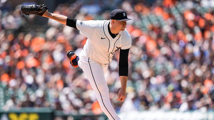 Detroit Tigers pitcher Tarik Skubal (29) throws against Milwaukee Brewers during the first inning at Comerica Park in Detroit on Thursday, April 23, 2026. Detroit Tigers pitcher Tarik Skubal (29) throws against Milwaukee Brewers during the first inning at Comerica Park in Detroit on Thursday, April 23, 2026.
