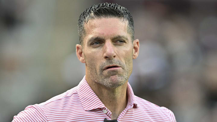 ct 26, 2024; College Station, Texas, USA; Houston Texans executive vice president and general manager Nick Caserio looks on prior to the game between the Texas A&M Aggies and the LSU Tigers at Kyle Field.