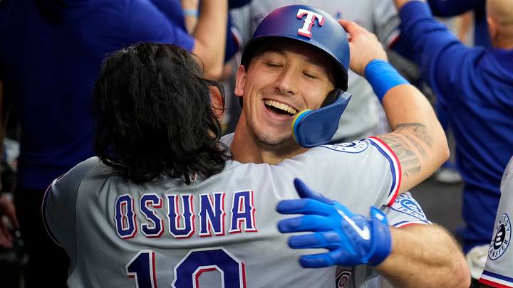 Texas Rangers left fielder Wyatt Langford.
