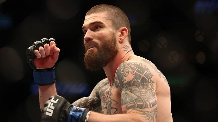 May 7, 2022; Phoenix, Arizona, USA; Cameron VanCamp fights against Andre Fialho during UFC 274 at Footprint Center. Mandatory Credit: Mark J. Rebilas-Imagn Images