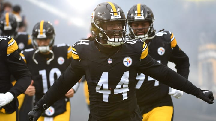 Oct 29, 2023; Pittsburgh, Pennsylvania, USA;  Pittsburgh Steelers linebacker Markus Golden (44) takes the field before playing the Jacksonville Jaguars at Acrisure Stadium.