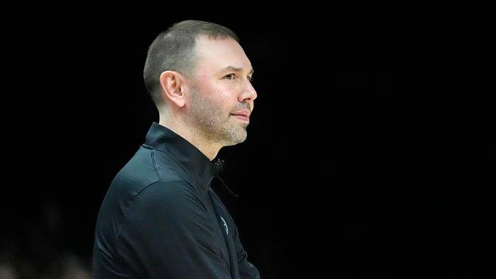 Apr 23, 2026; Minneapolis, Minnesota, USA; Denver Nuggets head coach David Adelman watches as his team plays the Minnesota Timberwolves in the fourth quarter at Target Center. Mandatory Credit: Bruce Kluckhohn-Imagn Images