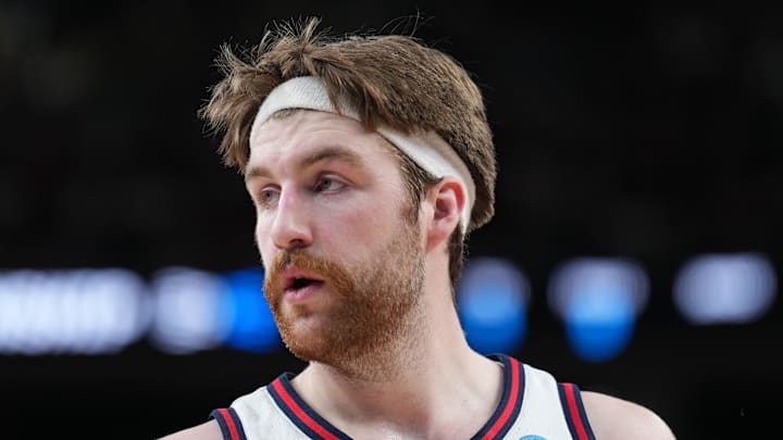 Mar 25, 2023; Las Vegas, NV, USA; Gonzaga Bulldogs forward Drew Timme (2) during the first half against the Connecticut Huskies for the NCAA tournament West Regional final at T-Mobile Arena. Mandatory Credit: Joe Camporeale-Imagn Images Mar 25, 2023; Las Vegas, NV, USA; Gonzaga Bulldogs forward Drew Timme (2) during the first half against the Connecticut Huskies for the NCAA tournament West Regional final at T-Mobile Arena. Mandatory Credit: Joe Camporeale-Imagn Images