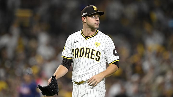 Oct 1, 2024; San Diego, California, USA; San Diego Padres pitcher Michael King 